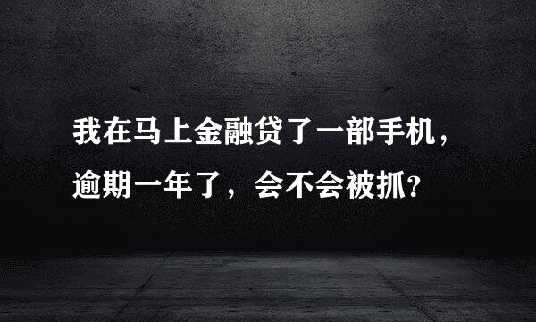 我在马上金融贷了一部手机，逾期一年了，会不会被抓？