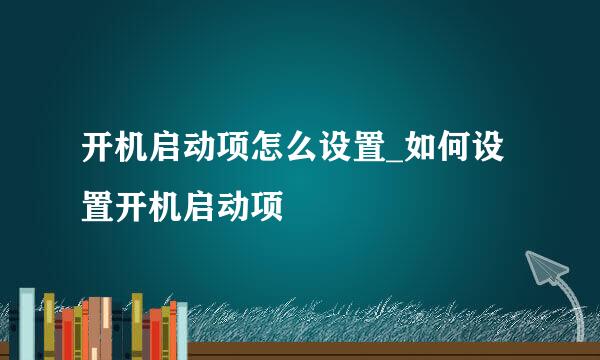 开机启动项怎么设置_如何设置开机启动项