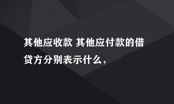 其他应收款 其他应付款的借贷方分别表示什么，