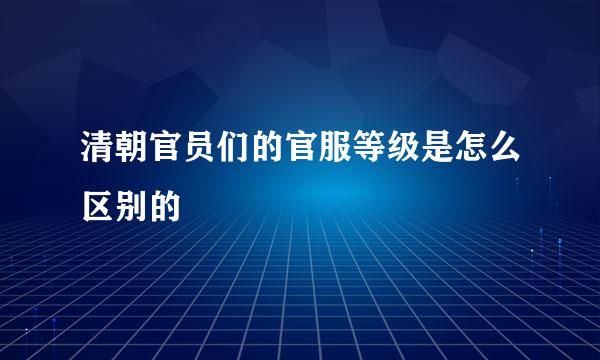 清朝官员们的官服等级是怎么区别的