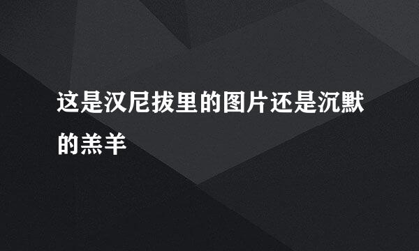 这是汉尼拔里的图片还是沉默的羔羊