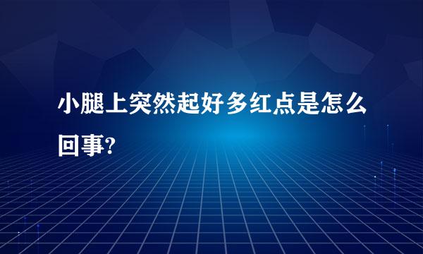 小腿上突然起好多红点是怎么回事?