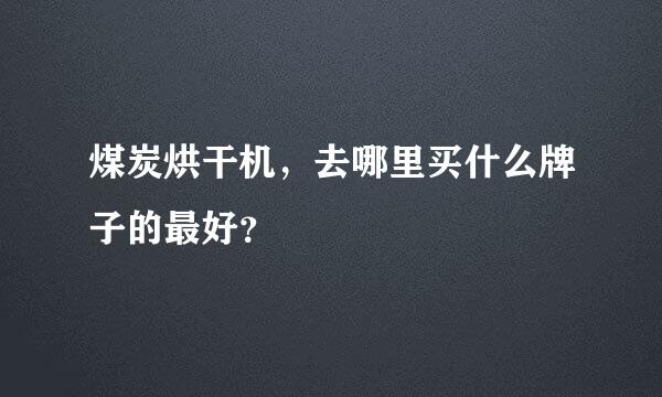 煤炭烘干机，去哪里买什么牌子的最好？