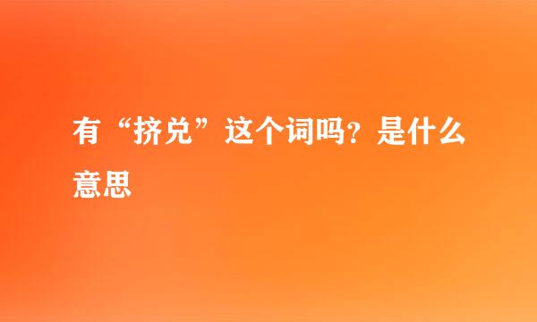 有“挤兑”这个词吗？是什么意思