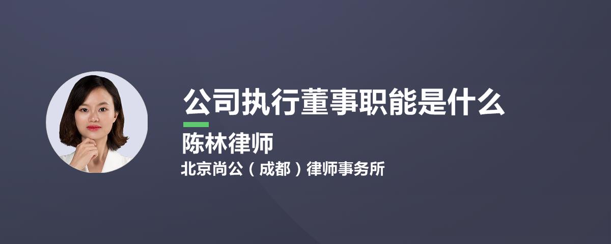 公司执行董事职能是什么