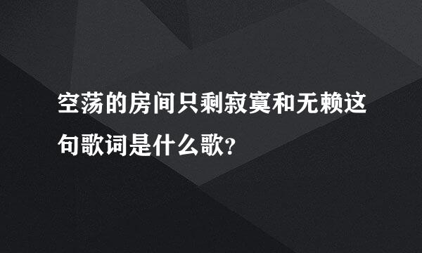 空荡的房间只剩寂寞和无赖这句歌词是什么歌？