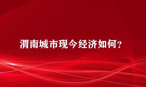 渭南城市现今经济如何？