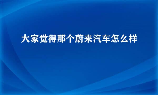 大家觉得那个蔚来汽车怎么样