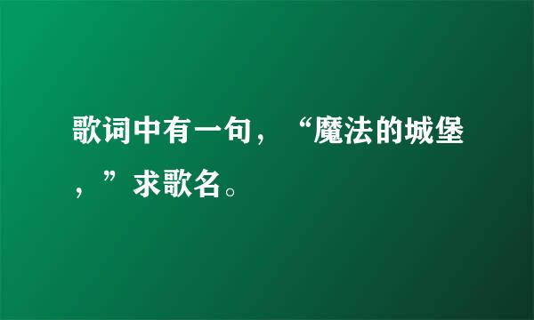 歌词中有一句，“魔法的城堡，”求歌名。