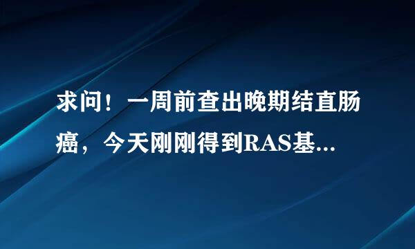 求问！一周前查出晚期结直肠癌，今天刚刚得到RAS基因检测的结果，是RAS野生型，接下来我的病情应该