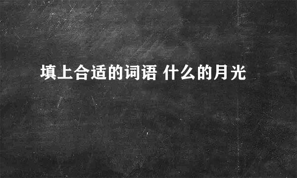 填上合适的词语 什么的月光