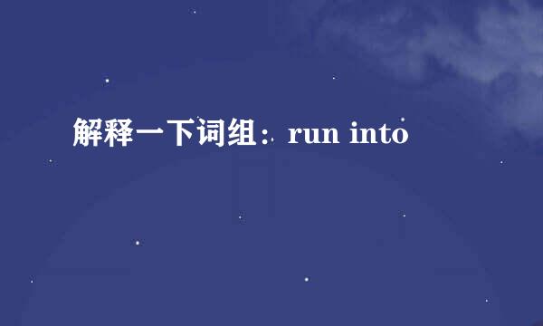 解释一下词组：run into