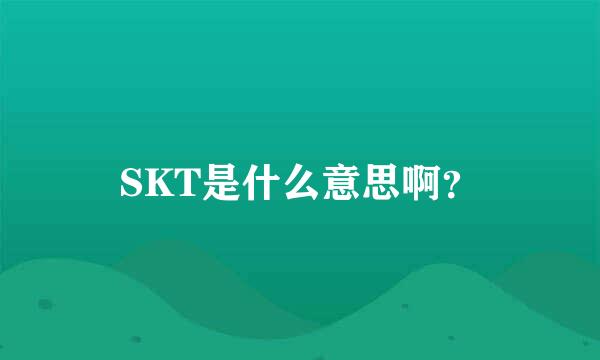 SKT是什么意思啊？