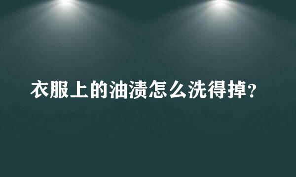 衣服上的油渍怎么洗得掉？