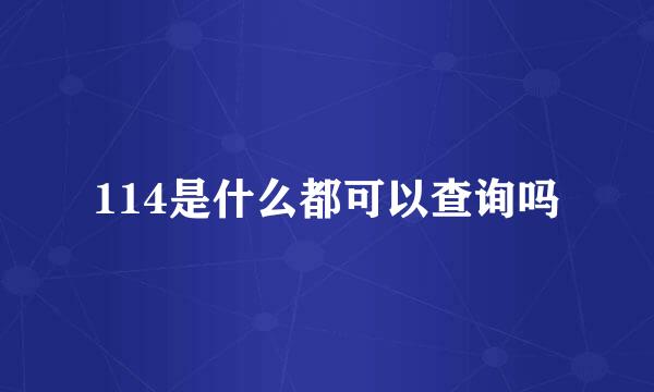 114是什么都可以查询吗