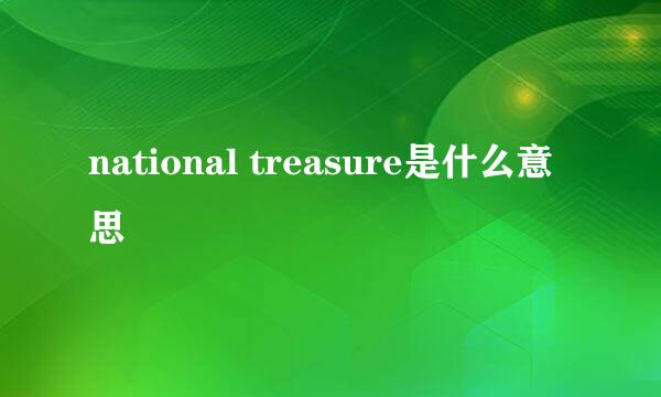 national treasure是什么意思