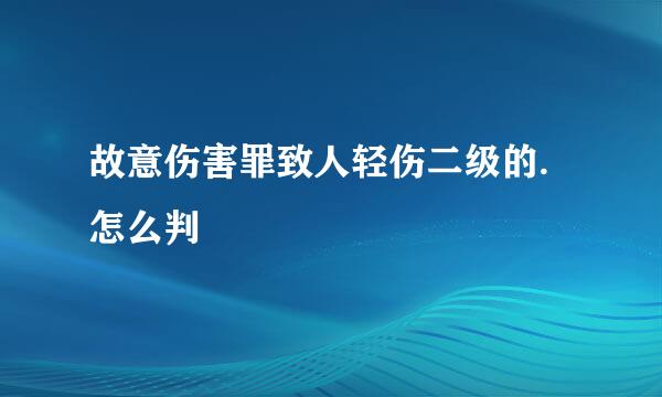 故意伤害罪致人轻伤二级的.怎么判