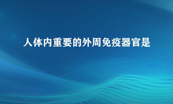 人体内重要的外周免疫器官是