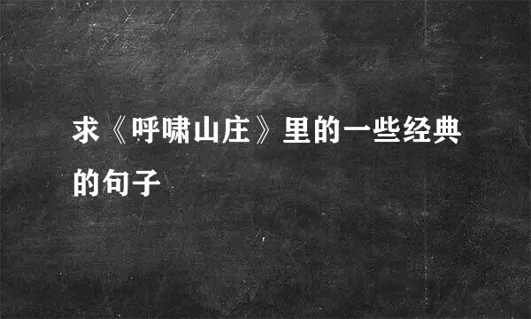 求《呼啸山庄》里的一些经典的句子