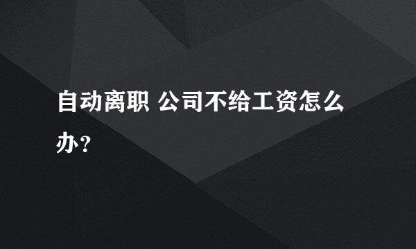 自动离职 公司不给工资怎么办？