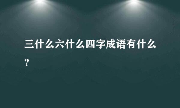 三什么六什么四字成语有什么？