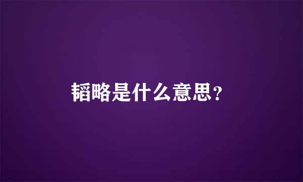 韬略是什么意思？