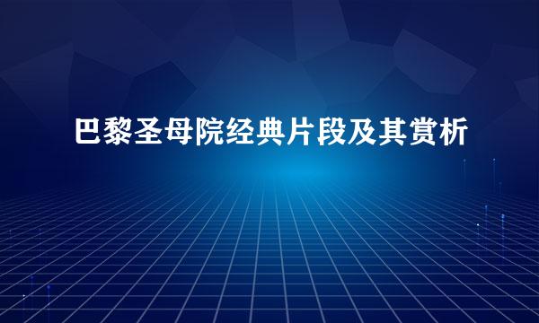 巴黎圣母院经典片段及其赏析