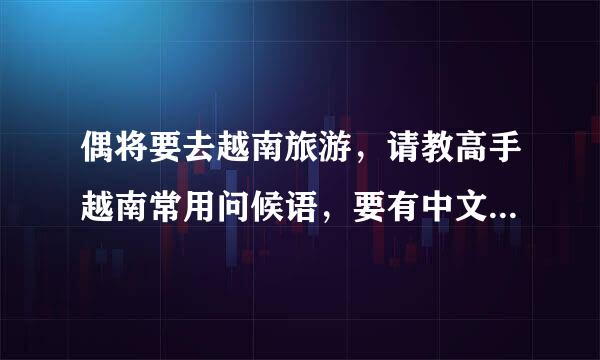 偶将要去越南旅游，请教高手越南常用问候语，要有中文翻译和中文谐音，谢谢