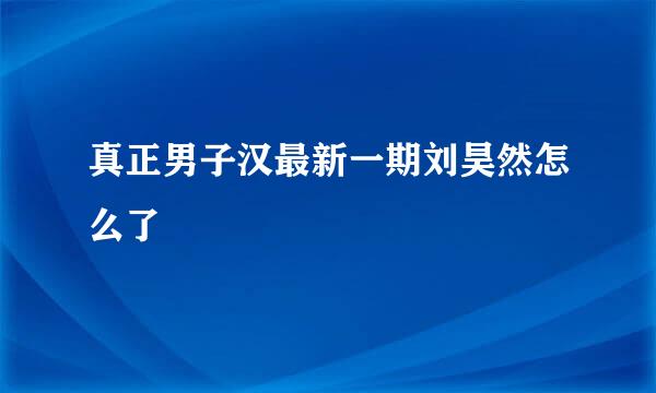 真正男子汉最新一期刘昊然怎么了