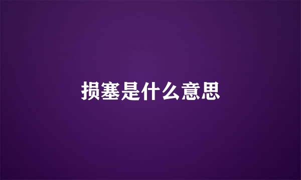 损塞是什么意思