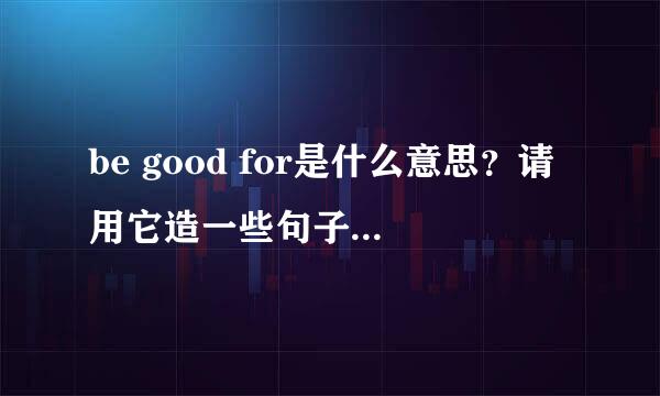 be good for是什么意思？请用它造一些句子，并解释中文意思。