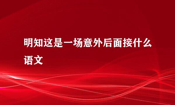 明知这是一场意外后面接什么语文