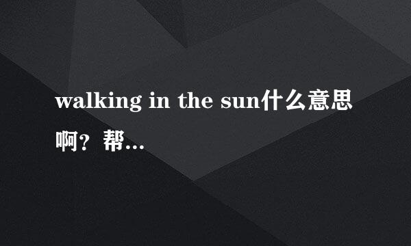 walking in the sun什么意思啊？帮忙找下中文歌词，谢谢