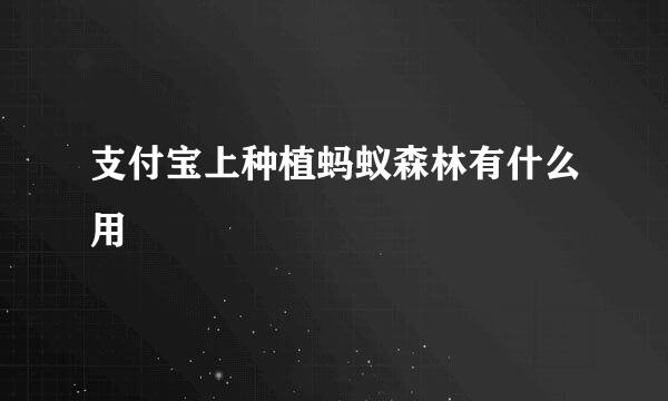 支付宝上种植蚂蚁森林有什么用