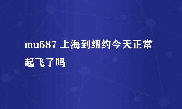 mu587 上海到纽约今天正常起飞了吗