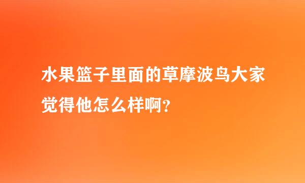 水果篮子里面的草摩波鸟大家觉得他怎么样啊？