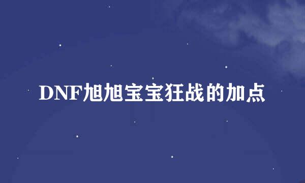 DNF旭旭宝宝狂战的加点