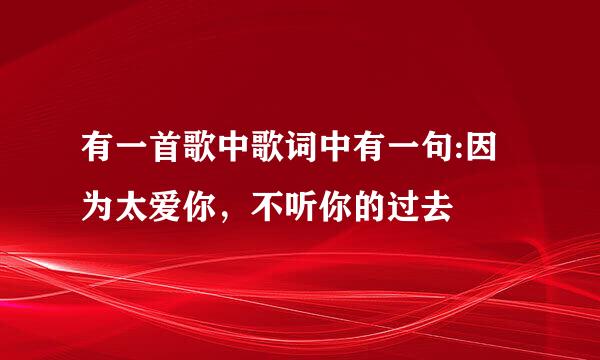 有一首歌中歌词中有一句:因为太爱你，不听你的过去