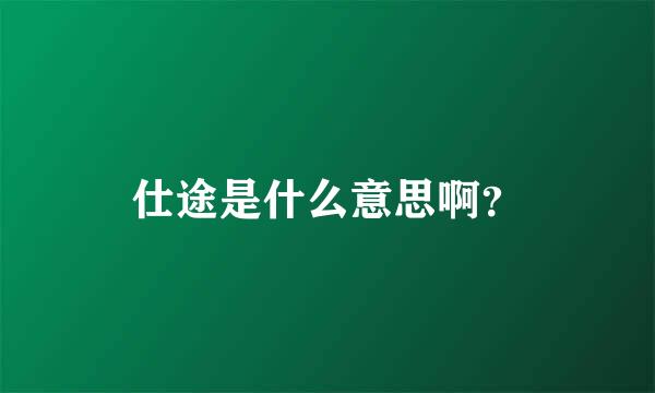 仕途是什么意思啊？