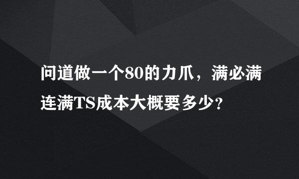 问道做一个80的力爪，满必满连满TS成本大概要多少？