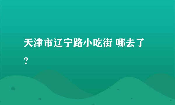 天津市辽宁路小吃街 哪去了？