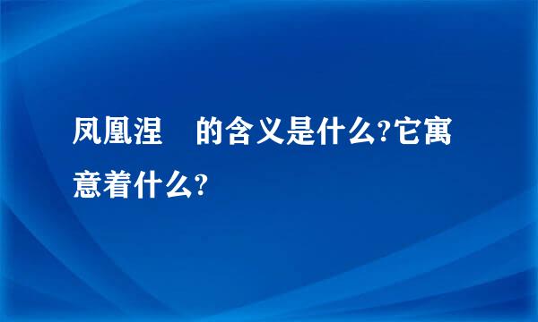 凤凰涅槃的含义是什么?它寓意着什么?