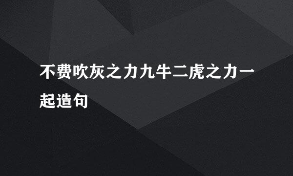 不费吹灰之力九牛二虎之力一起造句