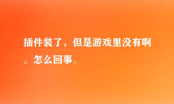 插件装了，但是游戏里没有啊。怎么回事。