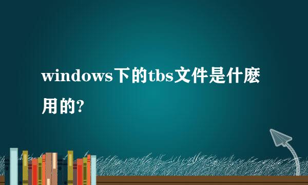 windows下的tbs文件是什麽用的?