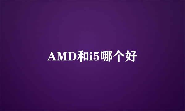 AMD和i5哪个好