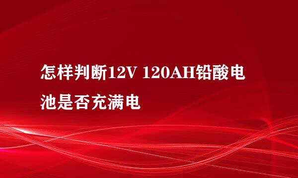 怎样判断12V 120AH铅酸电池是否充满电