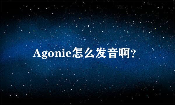 Agonie怎么发音啊？