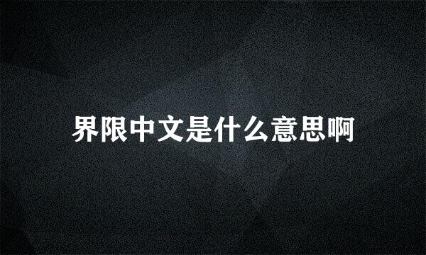 界限中文是什么意思啊