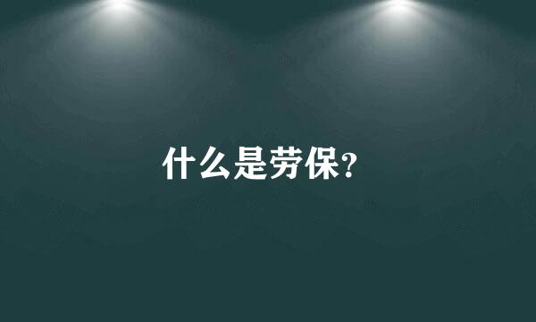 什么是劳保？